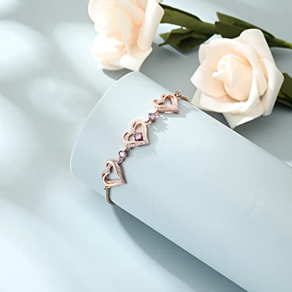 shajwo Heart Urn Bracelet for Ashes for Women - color: Rose Gold-Purple