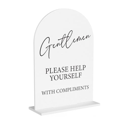 Gentlemen Wedding Bathroom Basket Sign Wedding Engagement Bridal Shower Ceremony Reception Event Party Bathroom Basket Acrylic Decor 5"x7" - color: Gentlemen