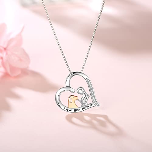 Sterling Silver Cat Necklace Jewelry Memorial Gifts for Cat Lovers | Cat Pendant Necklace ，Cute Dainty Animal Remembrance Jewelry Birthday Gifts for Cat Mom Her Women - style: women and dog necklace 2