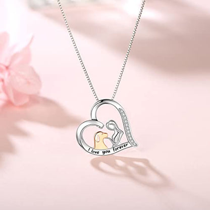 Sterling Silver Cat Necklace Jewelry Memorial Gifts for Cat Lovers | Cat Pendant Necklace ，Cute Dainty Animal Remembrance Jewelry Birthday Gifts for Cat Mom Her Women - style: women and dog necklace 2