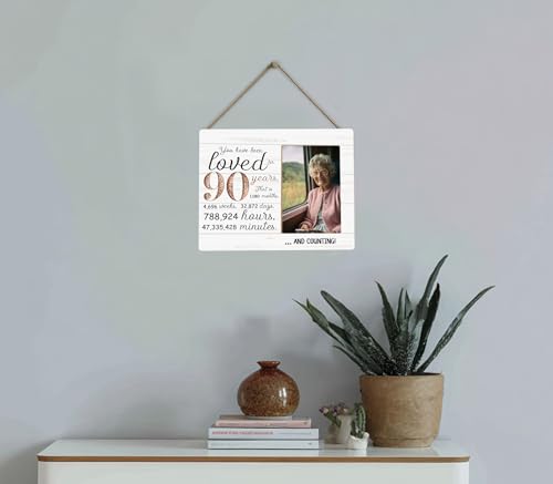 90th Birthday Gifts for Women Men，You Have Been Loved for 90 Years Picture Frame,90 Years Old Gift for Grandma Grandpa Mom Dad Photo Frames - color: 90th