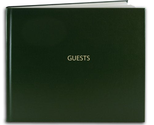 Guest Book Sign-in Registry, Green, Hardbound, 120 Pages | Section Sewn Hard Cover, 8 7/8'' x 7'' - Made in USA - color: Green