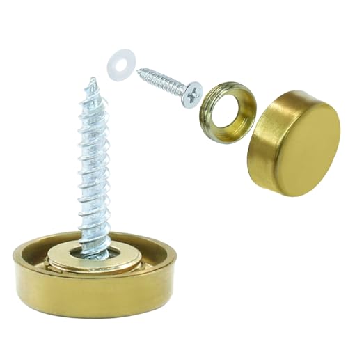 Decorative Screw Covers, 16mm, Gold, 24 Pack - size: 16mm-24 Pack-Gold