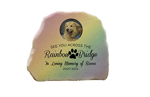 Personalization Universe Rainbow Bridge Pet Memorial Personalized Photo Garden Stone