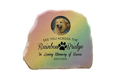 Personalization Universe Rainbow Bridge Pet Memorial Personalized Photo Garden Stone