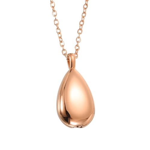 uxcell Drop Cremation Necklace Waterproof Keepsake Pendant with Funnel Kit for Ashes - color: Rose Gold