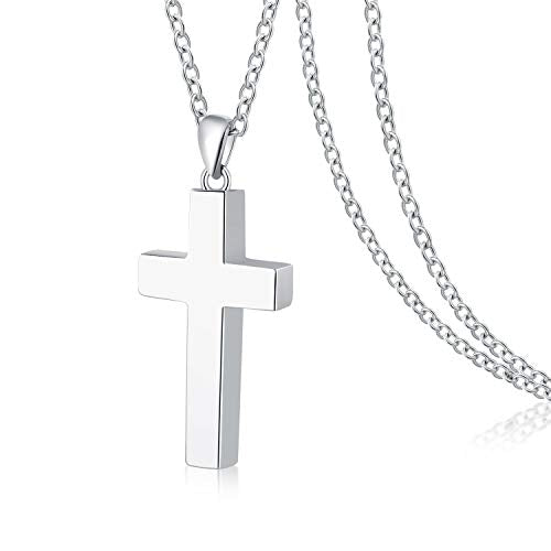 Cross Urn Necklace for ashes 925 Sterling Silver religious Cross Cremation Pendant Jewelry Faith Hope Love Gifts for Men - style: Cross Urn pendant