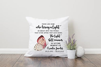 Personalized in Loving Memory Butterfly Pillow | Remembrance of Loved Ones | in Loving Memory Gift | Butterfly Memorial | Sympathy Gift | Memorial Gift | Remembrance Gift (Pillow Cover Only) - style: Pillow Cover Only