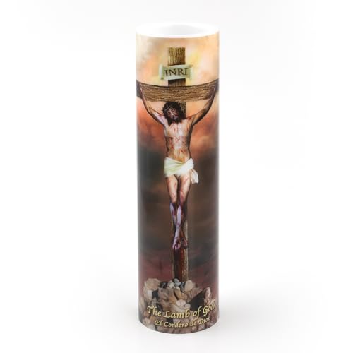 Crucifixion - Lamb of God, LED Flameless Devotional Prayer Candle