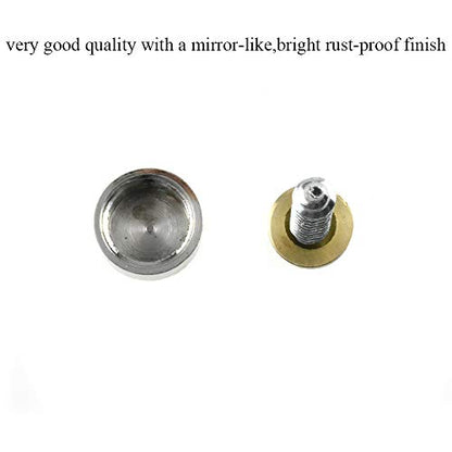 Hahiyo 14mm Diameter Mirror Screws Brushed Stainless Steel Solid Easy Install Brass Washer Decorative Caps Fasteners Nails 10 Pairs for Bathroom Mirrors Panels Kitchen Ceiling Arts Crafts - size: 14mm-10sets