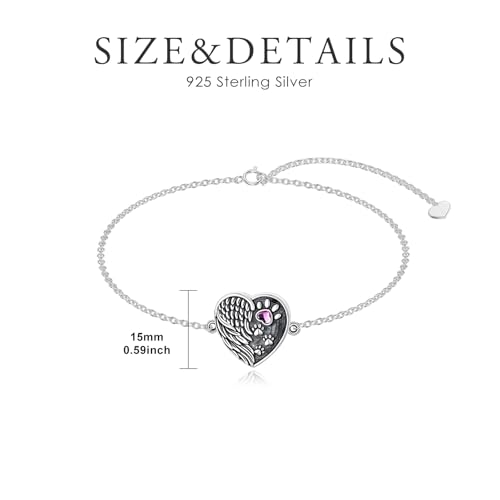 Urn Bracelet for Ashes 925 Sterling Silver Heart Cremation Bracelet Memorial Keepsake Jewelry Gifts for Women - color: 04-Paw Urn Bracelet