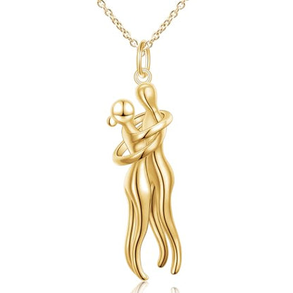 FLYOW S925 Sterling Silver Best Friend Couple Pendant Friendship Sun Moon Lotus Yin Yang Matching Bff Necklace for Women Jewelry - style: Entire gold