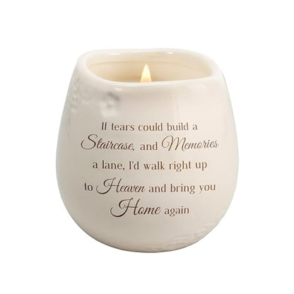 Pavilion Gift Company - Staircase to Heaven 8 oz Bereavement Candle, Memorial Gifts for Loss of Mother Father Friend Loved One, Remembrance, Condolences, Sympathy, 1 Count, Cream - style: Modern