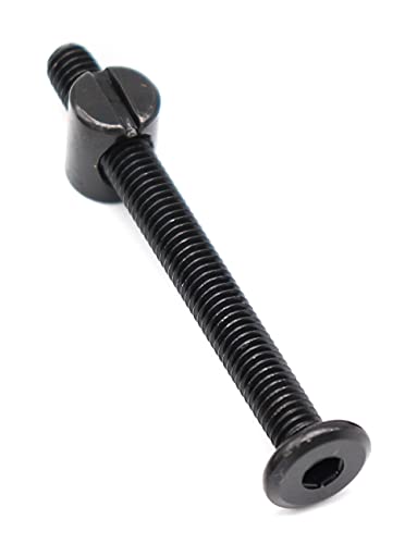cSeao 10-Pack M6 55mm Black Socket Cap Screws Barrel Nuts Set for Furniture Crib Chairs - size: M6x55mm 10-Pack