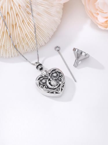 WINNICACA Cremation Jewelry for Ashes Locket Ashes Necklace Urn Necklace for Women Sterling Silver Cremation Necklace for Ashes Fine Keepsake Picture Necklace Memorial Jewelry - style: D06-Turtle Urn Necklace