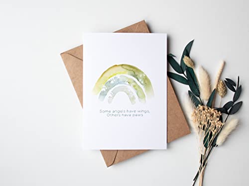 Dog Sympathy Card, Pet Loss Card, Cat Sympathy Card with Rainbow Bridge (Handmade, Premium Quality)