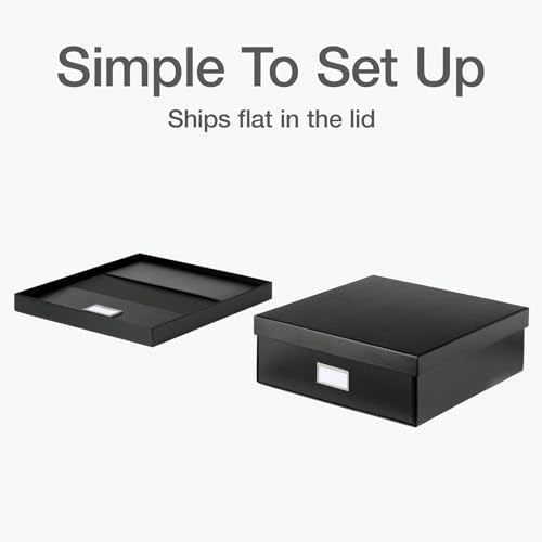 Oxford Keepsake Box, Protective Storage Box, Home and Office Organizer, Photo Storage Box, Souvenir Organizer, Medium, 12" x 12" x 4 1/4" (41788) - size: 12" x 12" x 4 1/4"
