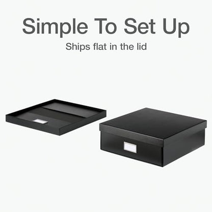 Oxford Keepsake Box, Protective Storage Box, Home and Office Organizer, Photo Storage Box, Souvenir Organizer, Medium, 12" x 12" x 4 1/4" (41788) - size: 12" x 12" x 4 1/4"