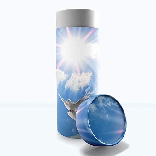 Holy Dove Scattering Tubes for Human Ashes TSA Approved Scattering Urn and Eco-Friendly Biodegradable Urns for Human Ashes & Biodegradable Urn for Burial at Sea - color: Holy Dove, size: Medium 10"x4"
