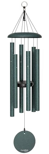 Corinthian Bells 30 Inch Green Wind Chimes for Outside, Outdoor Garden Wind Chime with Relaxing Sound, Made in USA - color: Green