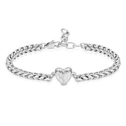 zeqingjw Heart Urn Bracelet for Ashes for Women Stainless Steel Cremation Bangle Jewelry Adjustable Keepsake Memorial Bracelet Loved Ones Ashes Holder Keepsake - color: 1-Silver