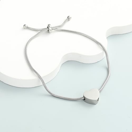 Imrsanl Heart Urn Bracelet for Ashes Cremation Jewelry for Women - color: Z-Silver