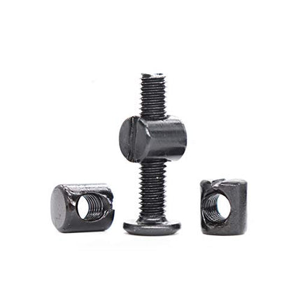cSeao 15-Pack M6 15mm Black Hex Socket Cap Screws Barrel Nuts Set for Furniture Crib Chairs - size: M6x15mm 15-Pack