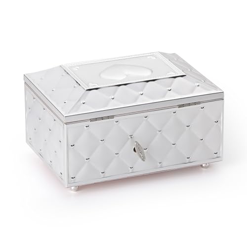 Lenox Childhood Memories Black Ballerina Jewelry Box, Silver/Pink | silverplate over stamped steel | wind-up musical design | keepsake jewelry organizer gift | 4.25 inch - style: African American Ballerina