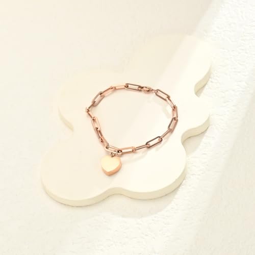 Heart Urn Bracelet for Ashes for Women Men Cremation Jewelry - color: Rose