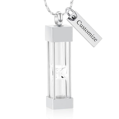 Imrsanl Glass Hourglass Urn Necklace Cremation Jewelry for Ashes - color: Customize 2