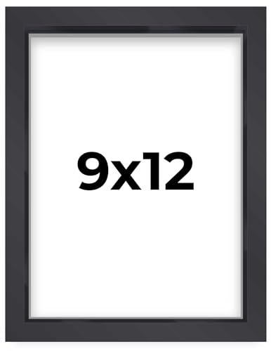 9x12 Black Shadow Box Display Frame Black Finish | 3/4" Depth of Usable Space | Vertical or Horizontal Display | Interior Size 9x12 or 12x9 Inches| UV Resistant Acrylic, Acid-Free Backing, Wall - size: 9x12
