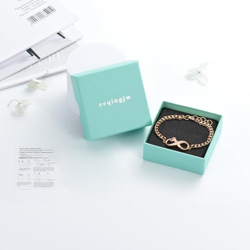 zeqingjw Heart Urn Bracelet for Ashes for Women Stainless Steel Cremation Bangle Jewelry Adjustable Keepsake Memorial Bracelet Loved Ones Ashes Holder Keepsake - color: Infinity-Rose Gold