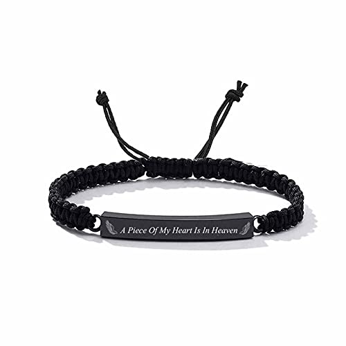 zeqingjw Cremation Bracelet for Ashes Adjustable Cremation Urn Bracelet Bangle for Ashes Stainless Steel Memorial Ashes Keepsake Jewelry for Men Women - color: A Piece Of My Heart Is In Heaven
