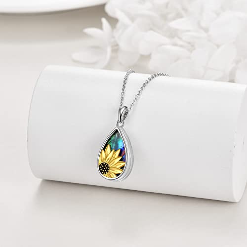 TIGER RIDER Pet Paw Necklace 925 Sterling Silver Cross Infinite love Necklace Pendant Pet Jewelry Gift for Dog Cat Lovers - style: Sunflower