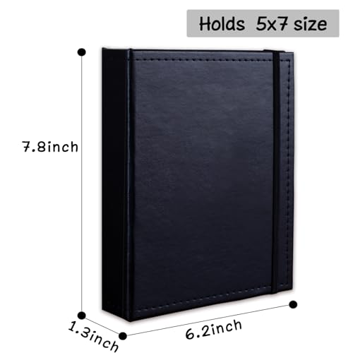 Photo Album 5x7 52 Pockets Pack of 2 Leather Cover Picture Book Holds 5x7 Photos for Wedding, Baby, Family, Graduation - color: Blue, size: 5x7 (2 PK)