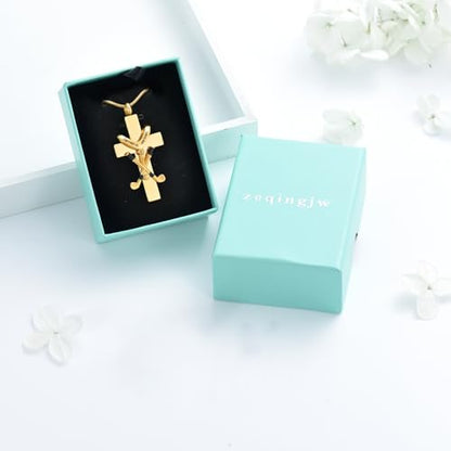 zeqingjw Cross Urn Necklace for Ashes for Men Women Stainless Steel Cremation Golf Clubs Jewelry Ashes Keepsake Memorial Pendant Ash Holder of Loved Ones - color: Gold