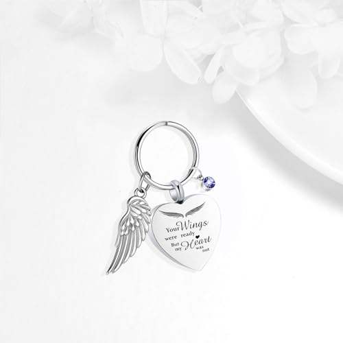 Heart Cremation Jewelry Urn Keychain for Ashes for Women Men, Keepsake Memorial Heart Urns Pendant for Human Ashes,Silver