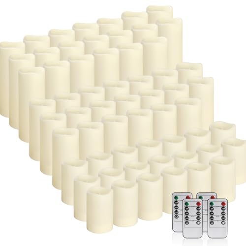fclayvts 60-Pack LED Flameless Candles with Remote Control - Perfect for Parties, and Special Occasions (Three Sizes) - size: 60-Pack