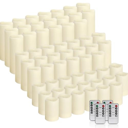 fclayvts 60-Pack LED Flameless Candles with Remote Control - Perfect for Parties, and Special Occasions (Three Sizes) - size: 60-Pack