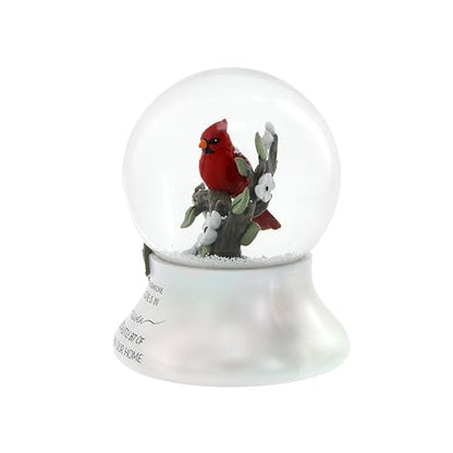 Pavilion Gift Company - Because Someone We Love is in Heaven There's A Little Bit of Heaven in Our Home - Cardinal LED Lit 120mm Musical Water Globe Memorial in Memory Bereavement Loss of Loved One