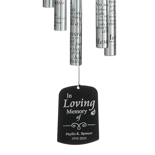 Let's Make Memories Personalized Memorial Sonnet Keepsake Wind Chime - Sympathy - Condolences -44" H - style: In Loving Memory