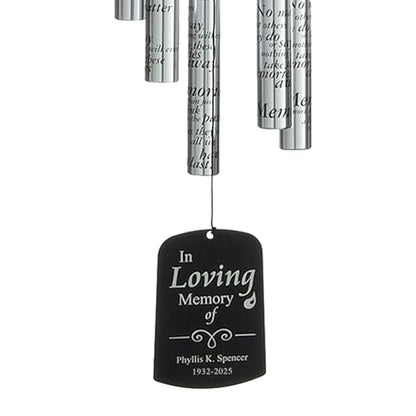 Let's Make Memories Personalized Memorial Sonnet Keepsake Wind Chime - Sympathy - Condolences -44" H - style: In Loving Memory