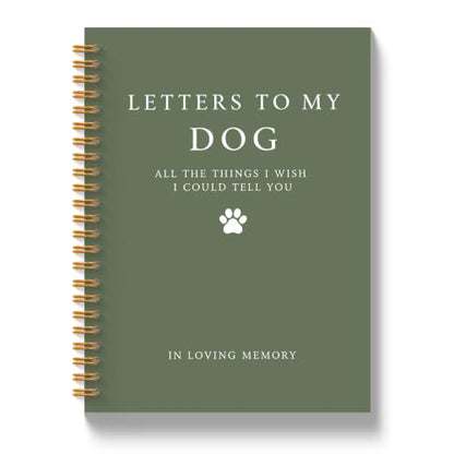 JLLBF Dog Remembrance Gift Spiral Notebook 5.5x8.3in | Memorial Gifts Notebooks for Loss of Dogs, Loss of Dog Sympathy Gift, Sage Green Letters to My Dog Journal Notebook - color: Letters To Dog