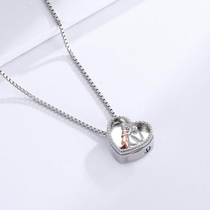 Sterling Silver Dog Urn Necklace for Pet Ashes - S925 Pet fur Cremation Memorial Keepsake Pendant Jewelry Gifts for Women Loss Puppy - style: Dog Urn Locket Necklace