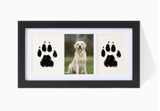 Melanther Pet Paw Print Kit with Frame, Inkless Paw Print Kit & Clay Impression Kit for Dogs & Cats, No Mess Dog Paw Print Frame, Pet Memorial Keepsake, DIY Dog Keepsake Gift