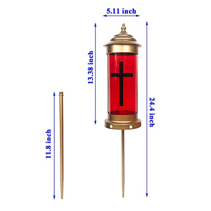 Cemetery Memorial Lights for Loved Ones - Grave Decor with Cross Candle Lights - style: Light B1