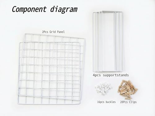 Double-Sided Foldable Desktop Photo Display Board White | 20 Wooden Clips, Photo Display Organizer, Accessory & Handcraft Display, Photo Display Board, For Home Office - color: White