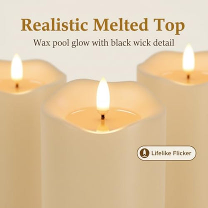 ANGELLOONG Battery Candles Flickering Flameless Candles with Remote - color: Classic Ivory - Simulated Wax Melt