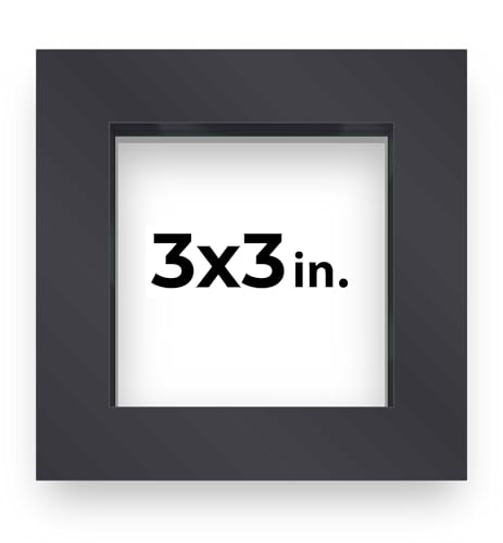 3x3 Inch Shadow Box Frame Contemporary Black Finish | 3/4" Depth of Usable Space | Vertical or Horizontal Display | Interior Size 3x3 Inch | UV Resistant Acrylic, Acid-Free Backing, Wall Hangers | - size: 3x3