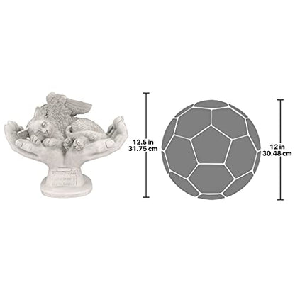 Design Toscano KY69909 in His Hands Cat Pet Grave Memorial Outdoor Garden Statue Monument, 15 inches wide, 12 inches tall, Handcast Polyresin, Antique Stone Finish - color: Cat in Gods Hands